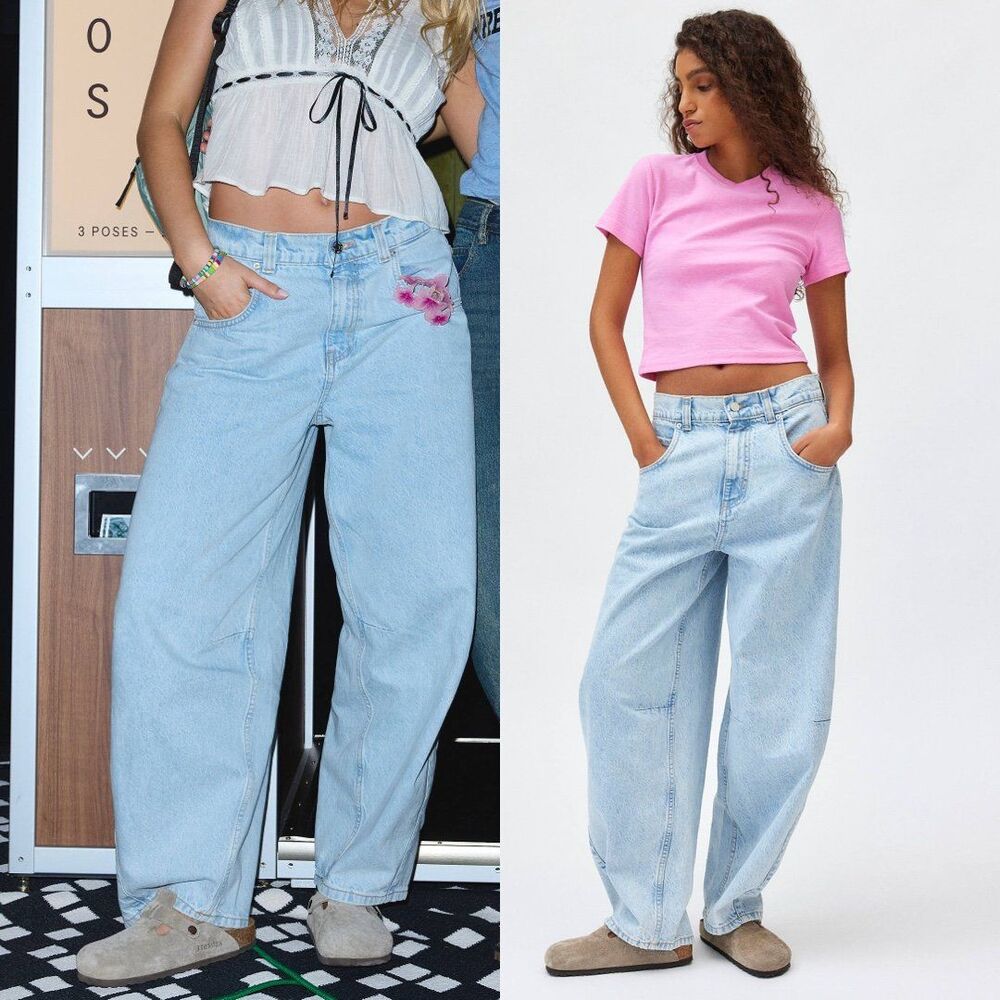 Urban Outfitters BDG Rih Extreme Baggy Barrel Mid Rise Wide Leg Jeans Size 28